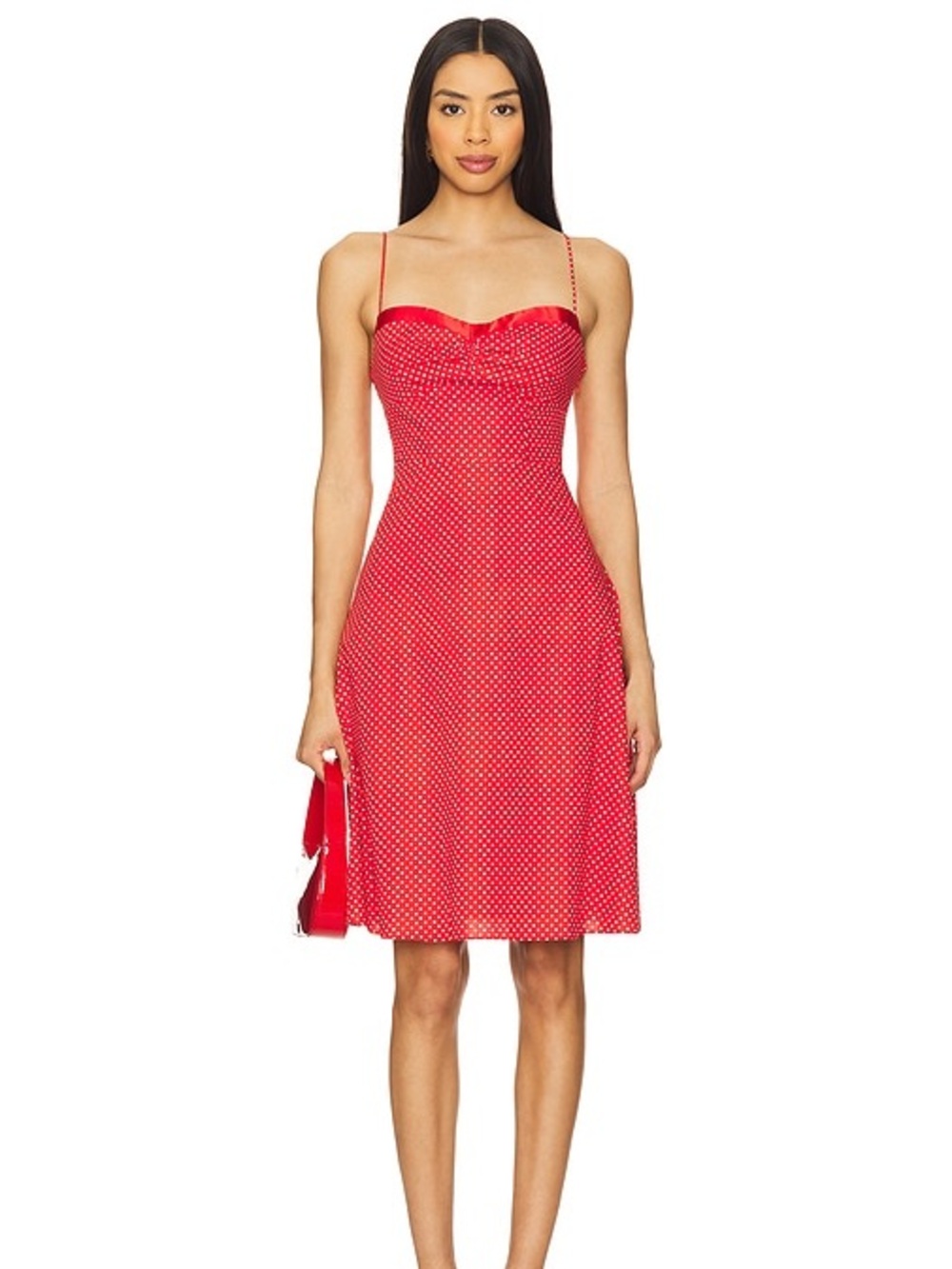 Guizio Margaux Midi Dress in Red Love